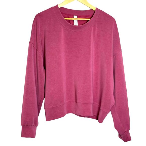 Lululemon Softstreme Perfectly Oversized Cropped Crew *Washed Mauve - Picture 2 of 8